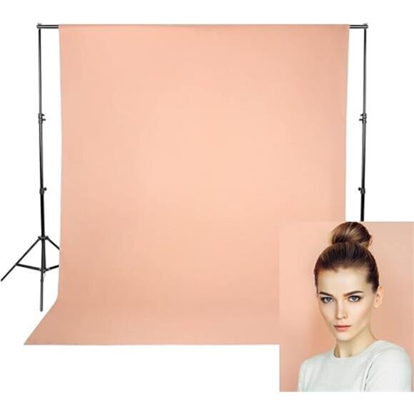 8x6.5ft Photo Backdrops, Photo Studio Polyester Backdrop for Solid Beige - Picture 7 of 7